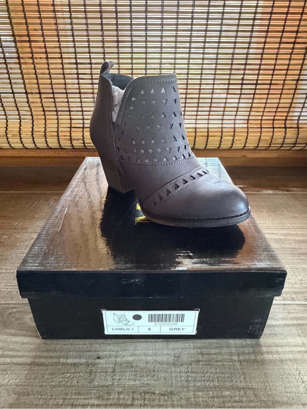 Grey Women's Cutout Ankle Boot - New - Multiple Sizes - Ships Today